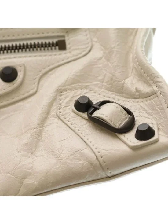 Balenciaga le City Nano Leather 2-Way Bag Blanc White - Picture 6 of 6